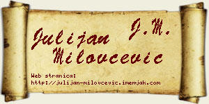 Julijan Milovčević vizit kartica